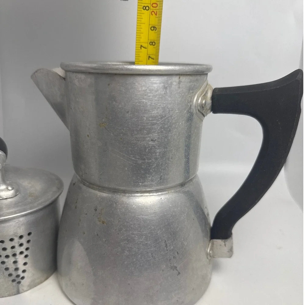 Wear-Ever Drip Coffee Pot OS Silver Good Vintage Aluminum Mid-Century USA